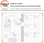 Undated Weekly Planner with Metal Corner Hardcover Notebook, A5 Size Journal - Image 4