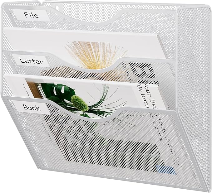 EasyPAG 3 Pocket Mesh Wall File Organizer, Hanging Paper Folder Holder - Image 8
