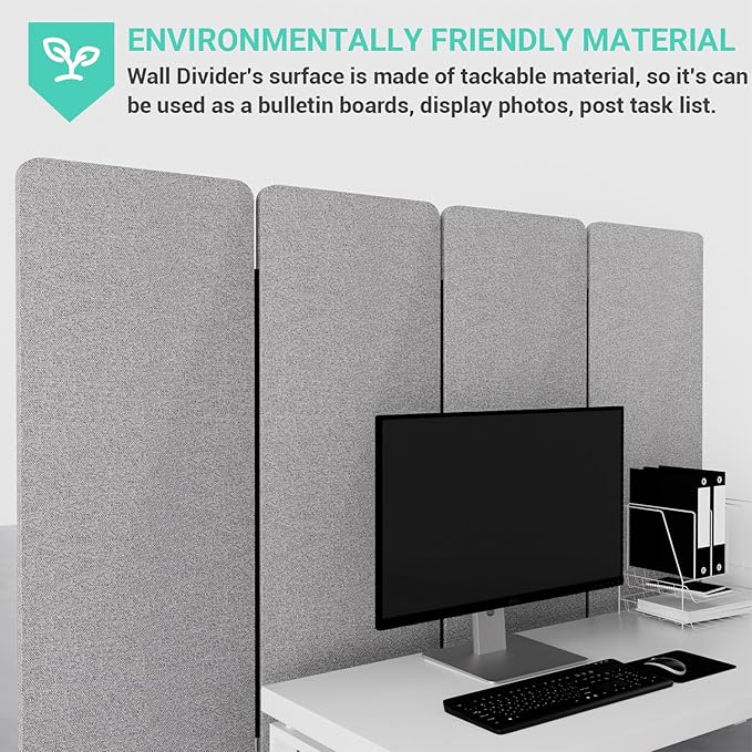 Soundproof Room Divider W/Wheels, 66in Office Dividers - Image 6