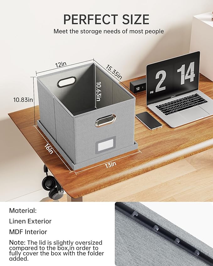 2 Pack File Storage Organizer, Filing Box, Portable File Box - Image 3