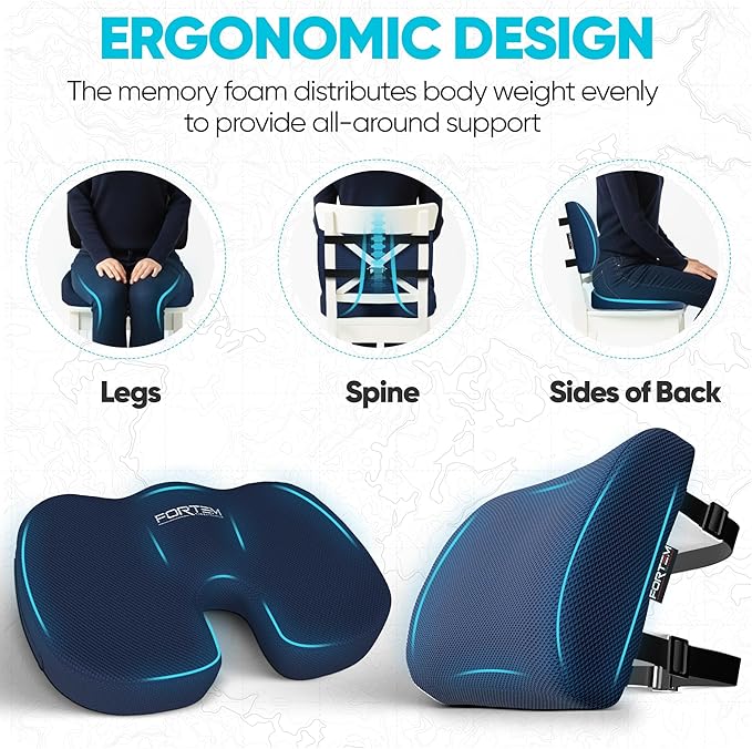 FORTEM Seat Cushion, Office Chair Cushion, Lumbar Support Pillow - Image 6