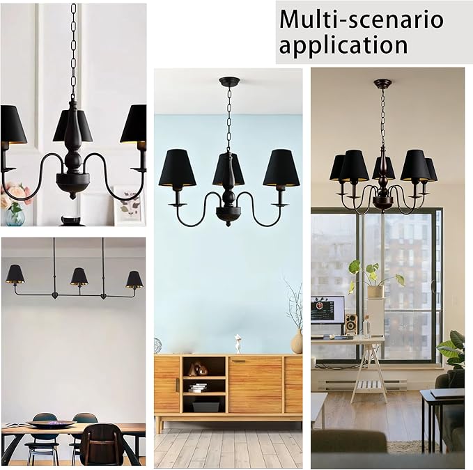 TAaMTYH small lamp shade chandelier shades set of 3，Fabric Lampshade - Image 7