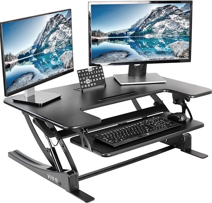 VIVO 36 inch Height Adjustable Stand Up Desk Converter, V Series, Quick Sit to by VIVO