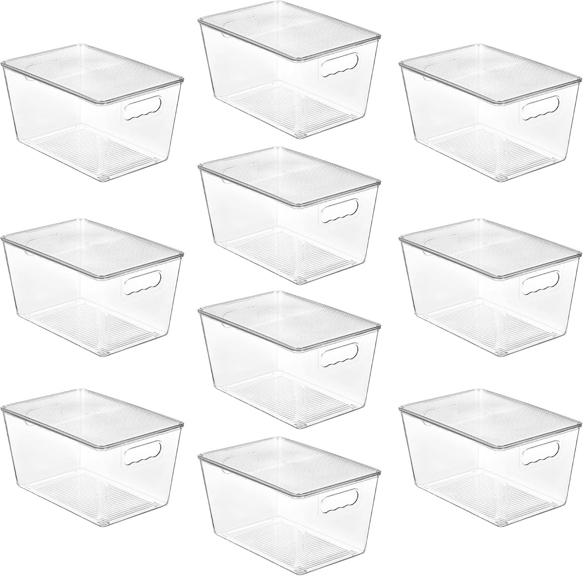 Vtopmart 10 Pack Clear Stackable Storage Bins
