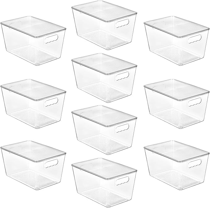 Vtopmart 10 Pack Clear Stackable Storage Bins by Vtopmart