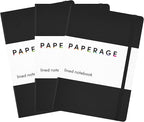 PAPERAGE Lined Journal Notebook, 3 Pack, 160 Pages, Medium 5.6 in x 8 in by PAPERAGE