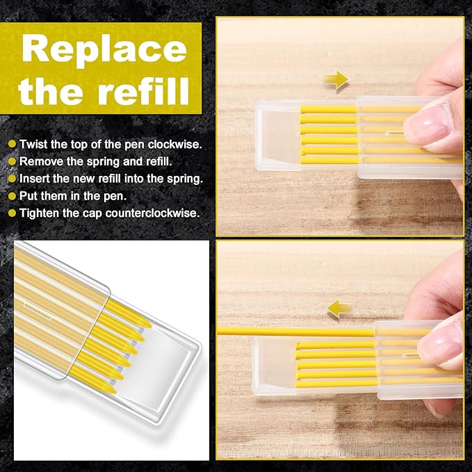 Zhehao 120 Pieces 2.8 mm Carpenter Pencils Lead Refills HB Refill - Image 3