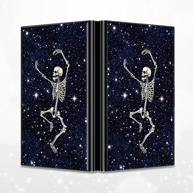 BWEGRHE Slim Credit Card Holder, Dance Skull Skeleton RFID Blocking Metal Wallet - Image 4