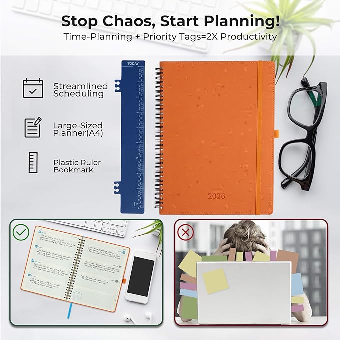 IN-LUXPRO Planner 2026 Daily Weekly and Monthly, 11.5"x8.5", 12 Months Spiral - Image 8