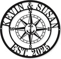 Custom Anchor Compass Metal Sign, Personalized Coordinates Sign, Custom by HYTSIGN