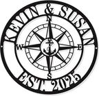 Custom Anchor Compass Metal Sign, Personalized Coordinates Sign, Custom by HYTSIGN