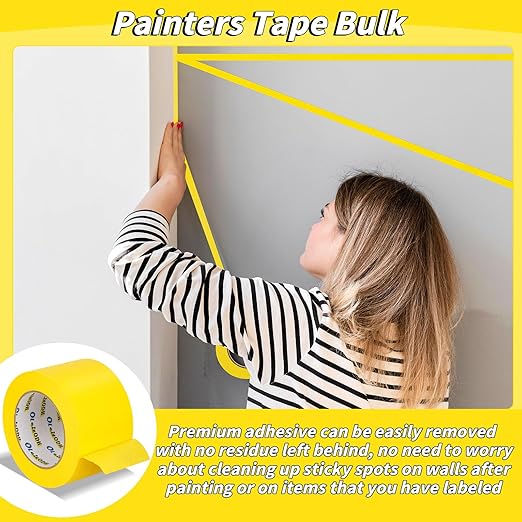 4 Rolls Yellow Painters Tape Bulk 4 inch x 60 Yards, Total 240 Yd, Painters - Image 4