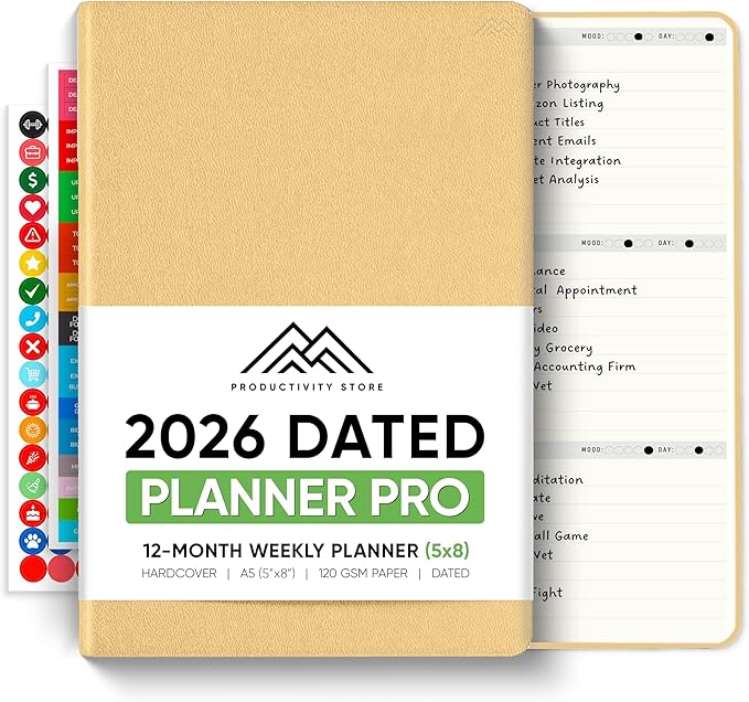Dated, 2026 Planner, 5.8” x 8.3” by PRODUCTIVITYSTORE