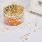 NEEWAY 500pcs Gold Paper Clips Assorted Sizes Small, Medium and Large Paperclips - Image 5