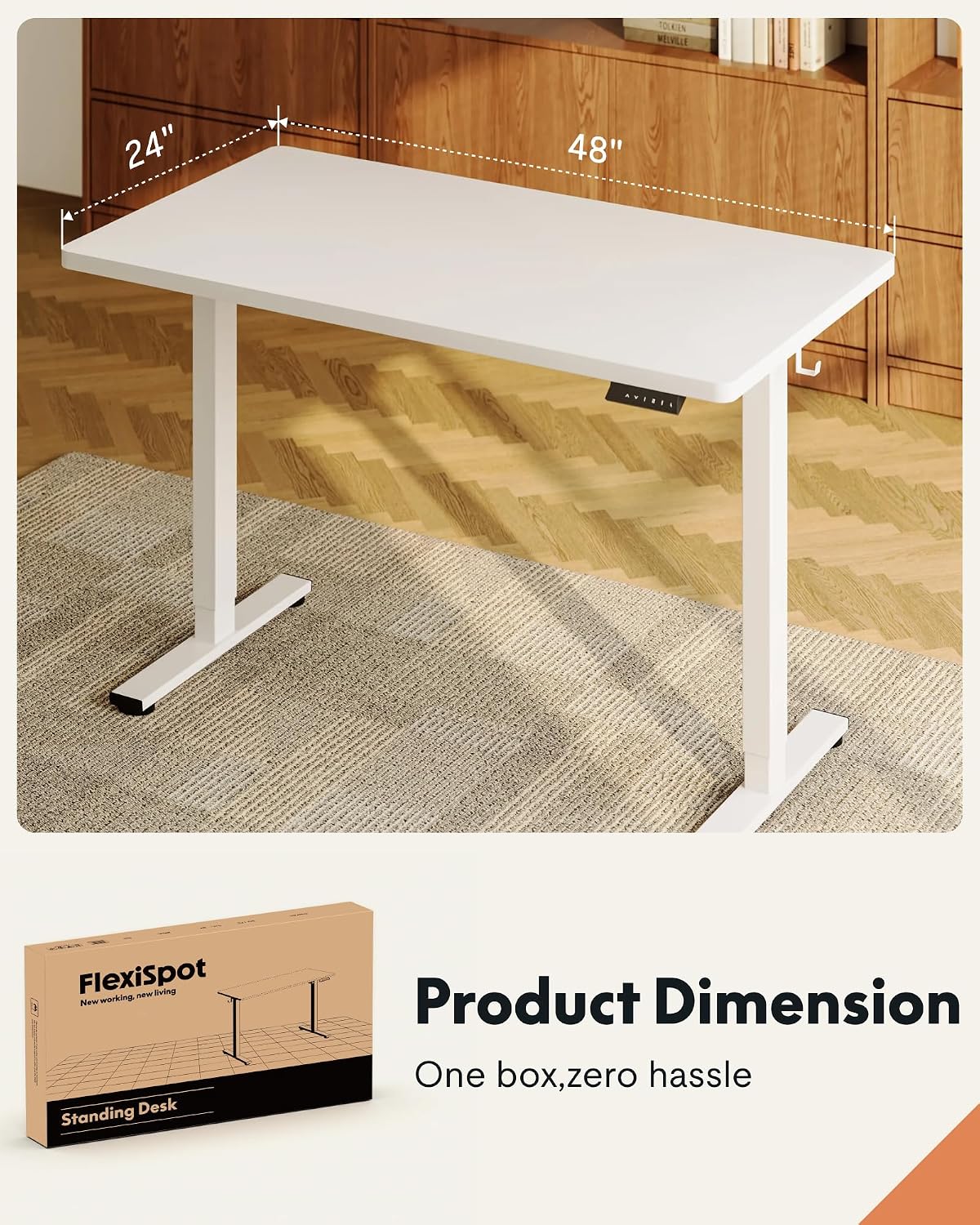 FLEXISPOT EN1 One-Piece Standing Desk, Electric Adjustable with 4 Memory Pres...