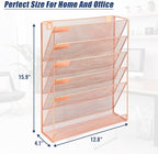 EASEPRES Desk File Organizer Mesh 6-Tier, Hanging Wall Mount Document - Image 6