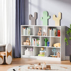 Cozy Castle White Bookshelf, 3-Tier Open Shelf Bookcase, 10 Cube Storage - Image 9