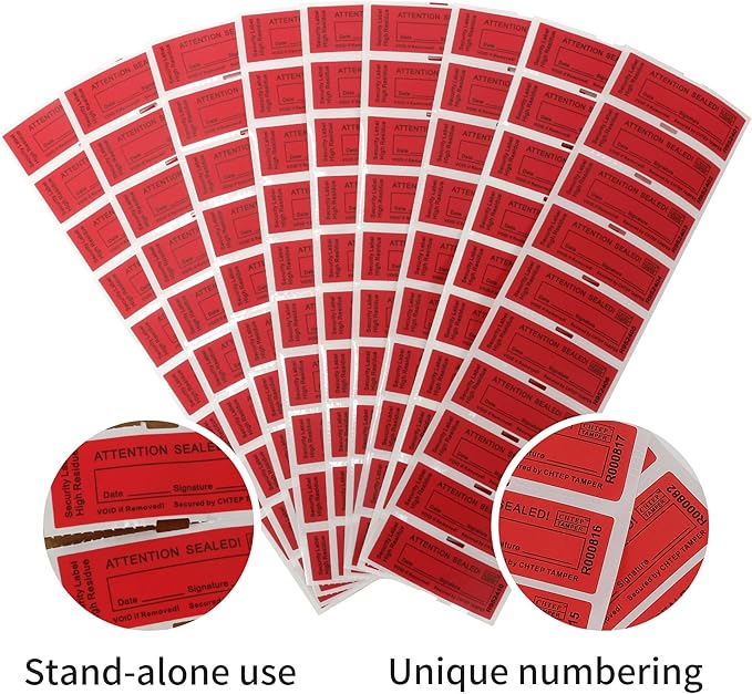 ChtepTamper 100 Pieces Total Transfer Tamper-Evident Stickers Security Labels - Image 8