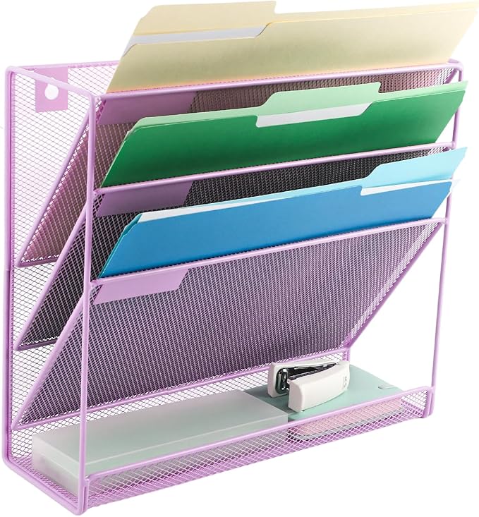 EASEPRES Desk File Organizer Mesh 4-Tier, Hanging Wall Mount Document - Image 7