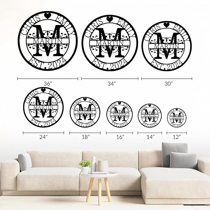 Personalized Metal Name Signs, Split Letter Monogram Wall Decor, Custom Last - Image 5