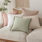 Foindtower Set of 2 Decorative Linen Fringe Throw Pillow Covers Boho Farmhouse - Image 7