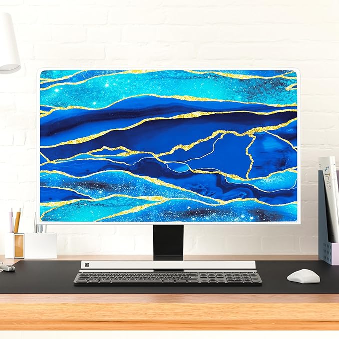 Baocicco Royal Blue Marble Waterproof TV Cover 45, 48 Inch Creative Design - Image 4