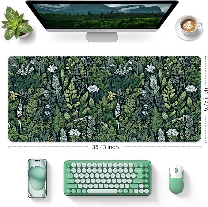 iCasso Desk Mat, Big Desk Pad, XXL Extended Gaming Mouse Pad, Large Mouse Pad - Image 2