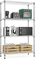 M MZG 1000 lbs 4Tier Shelf Metal Storage Shelves Wire Rack Closet Organizers by MEIGAOPLASTICANDMETALHKCOLIMITED