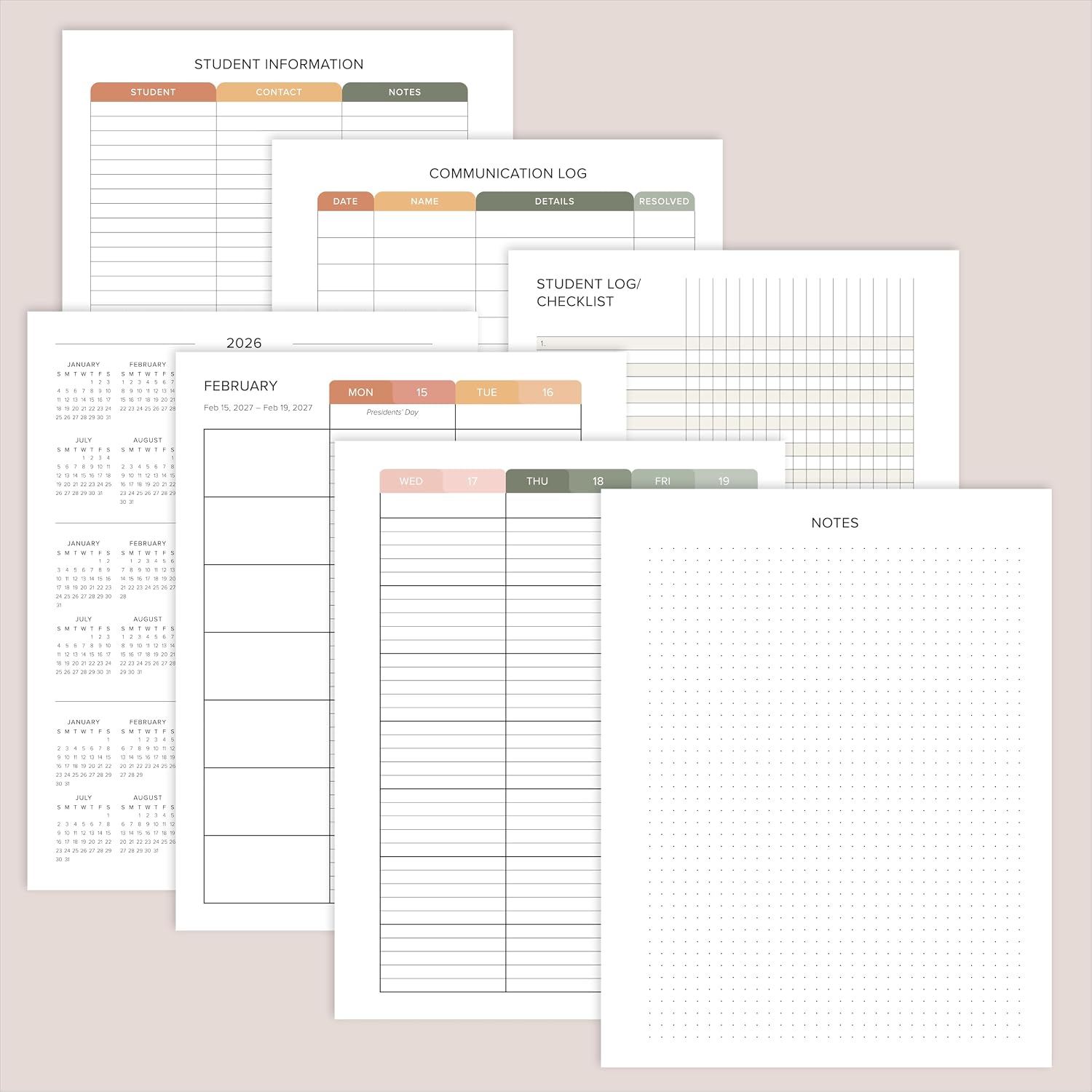 Aesthetic Teacher Planner For The 2026-2027 Academic School Year | All Incl. 8.5" X 11" Lesson Plan Book Supplies - Easily Organize Your Daily, Weekly & Monthly Classroom/homeschool Schedule