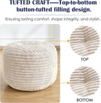 shouren stuffed round ottoman,pouf ottoman foot rest,20 x showing dimensions
