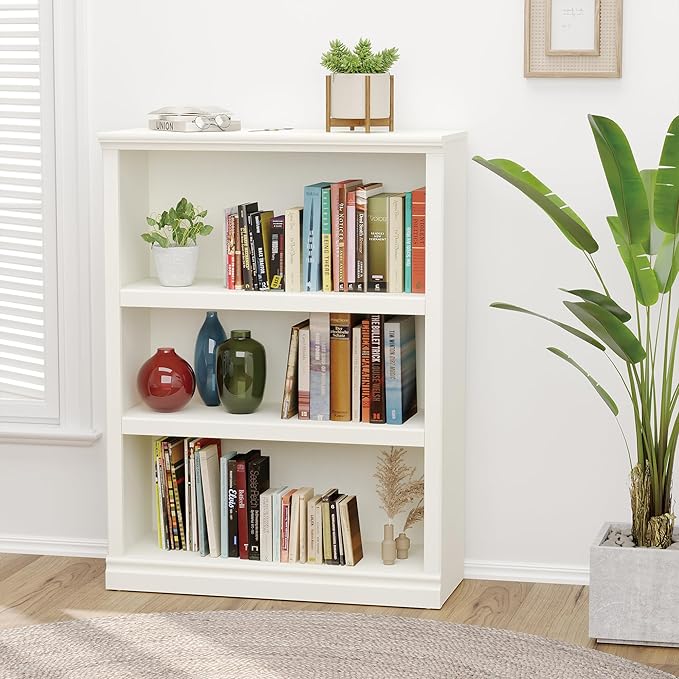 Bevfint 43 in Tall Bookcase, 3-Tier Bookshelf Open Storage, 33 inch Wide Floor - Image 8