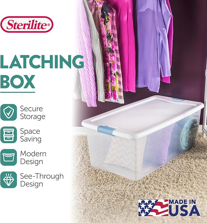 Sterilite 16-Pack Latching Box, Under Bed Storage Bins - Image 3