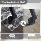 Office Chair Mat for Hardwood Tile Floor, Abstract 48"X 60" Desk Mats for - Image 5