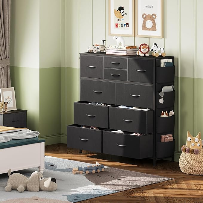 WLIVE Dresser for Bedroom with 10 Drawers, Fabric Dresser Chest of Drawers with - Image 4