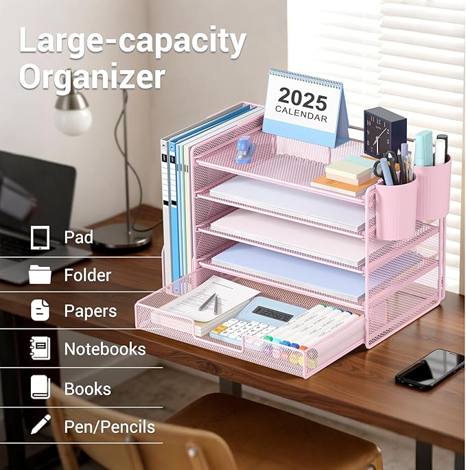 OPNICE Desk Organizer, 5-Tier Paper File Organizer - Image 3