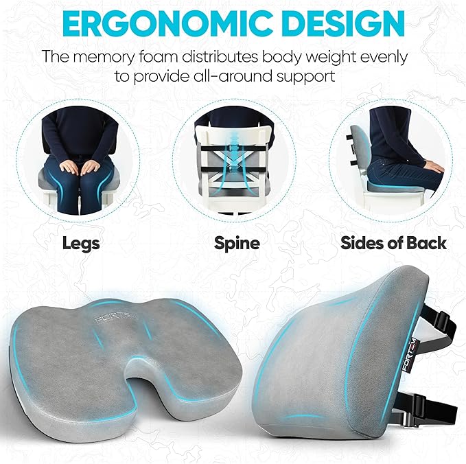 FORTEM Seat Cushion, Office Chair Cushion, Lumbar Support Pillow - Image 6