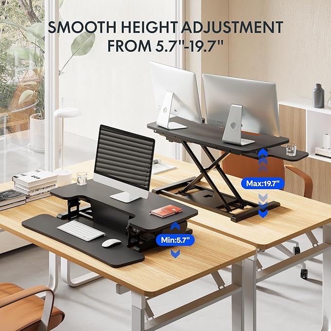 FLEXISPOT 40" Electric Standing Desk Converter, Height Adjustable Riser - Image 5