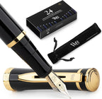 Wordsworth & Black Fountain Pen Set, 18K Gilded Medium Nib, Includes 24 Pack by WordsworthBlack