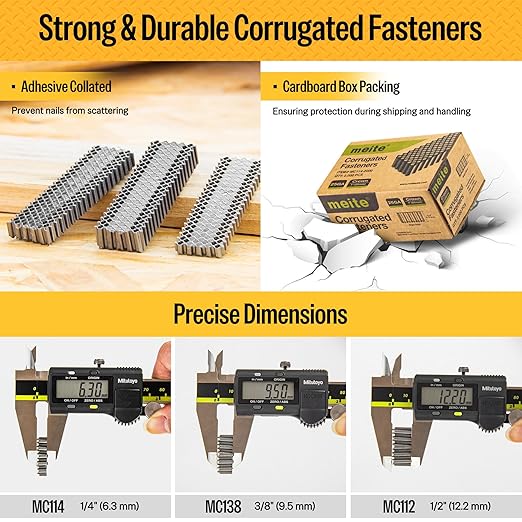meite Corrugated Fasteners MC112 25 Gauge 1-Inch Crown 1/2-Inch Length - Image 6