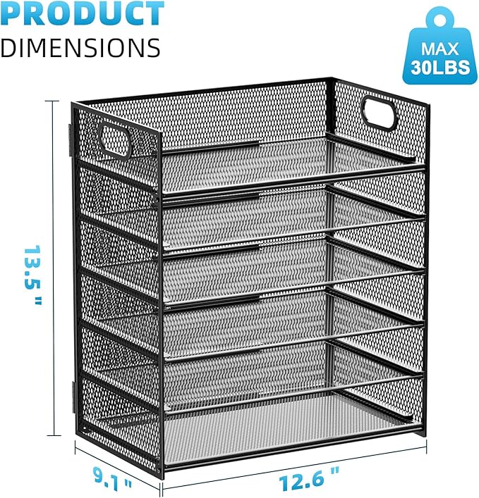 Marbrasse 6 Tier Paper Organizer Letter Tray - Image 4