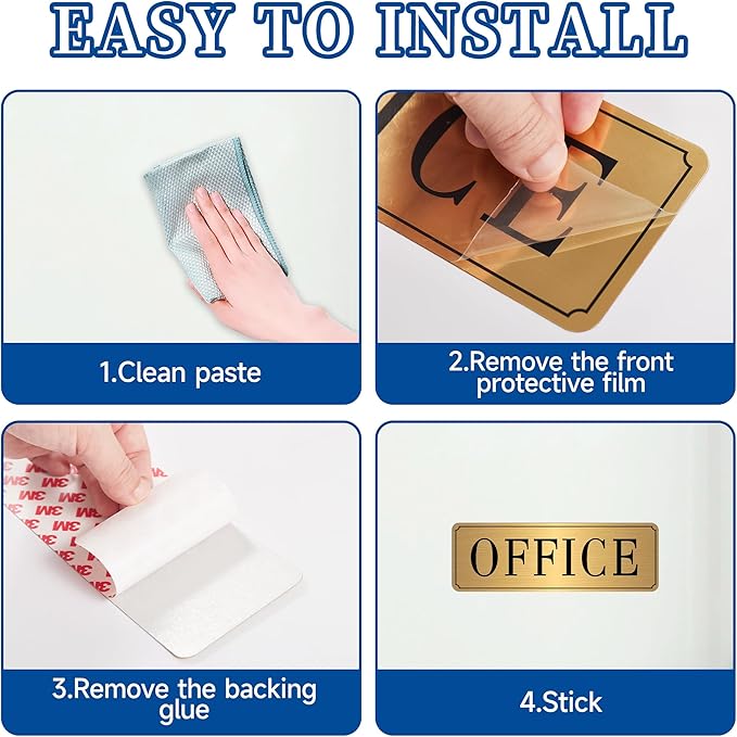 The Office Sign for Home and Business Door，Self-Adhesive Waterproof and - Image 4