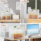 Marbrasse Desktop Literature Organizer, 12 Compartments Mesh Paper Organizer - Image 6