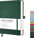 RETTACY Bullet Dotted Journal Notebook, 256 Pages, A5 Medium Size, Leather by RETTACY
