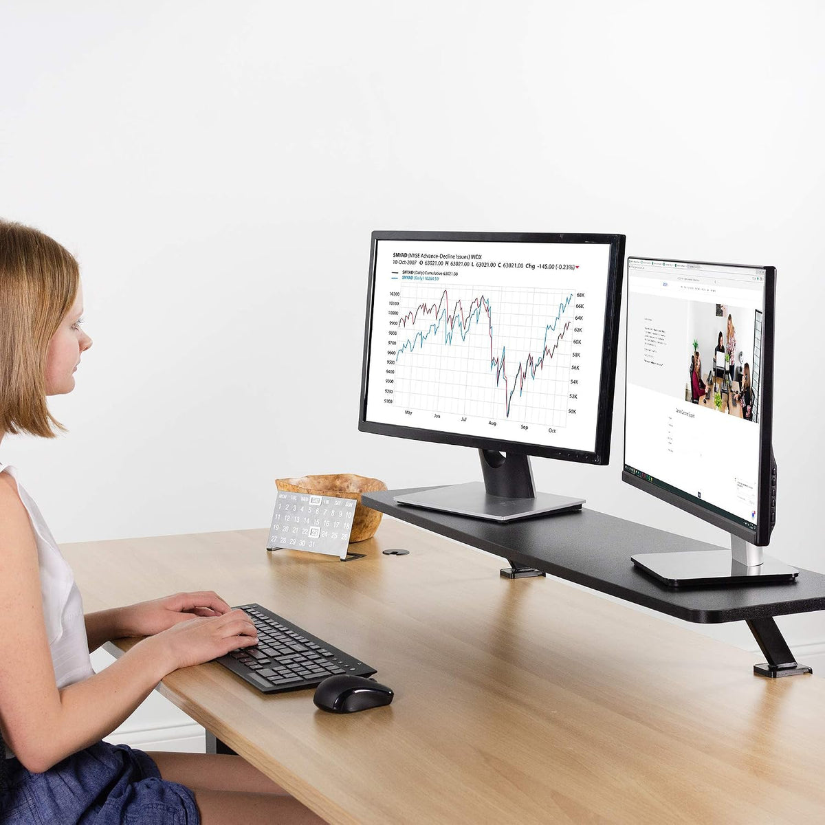 VIVO Clamp-on Small 40 in Ergonomic Desk Shelf