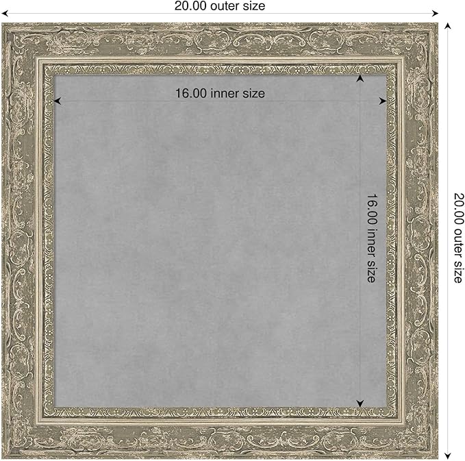 Amanti Art Silver Framed Magnetic Board 20x20 Small Vision Board - Image 2