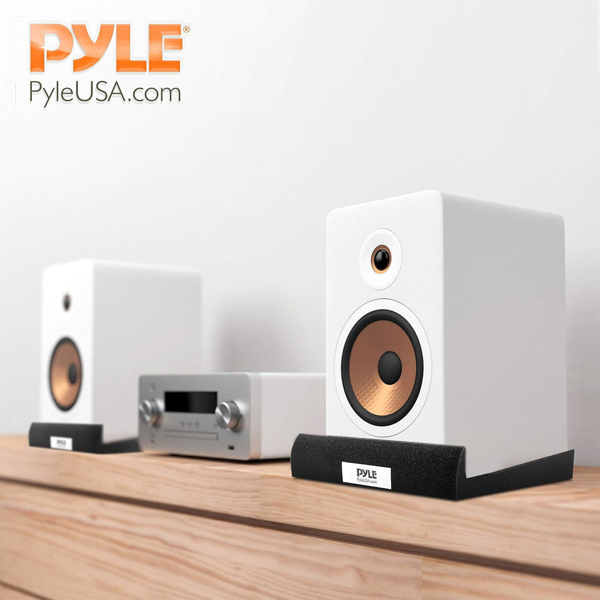 Pyle Sound Dampening Speaker Riser Foam - Audio Acoustic Noise Isolation Plat...