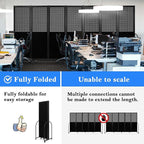 Folding Room Partition, Freestanding Privacy Divider, Portable Office Divider - Image 3