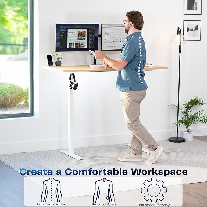VIVO Electric 60 x 30 in Standing Desk, Memory Height Adjustment, 1B Series - Image 4