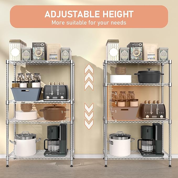 M MZG 5-Shelf Storage Shelves, Wire Shelving Heavy Duty Metal Storage Shelving - Image 5