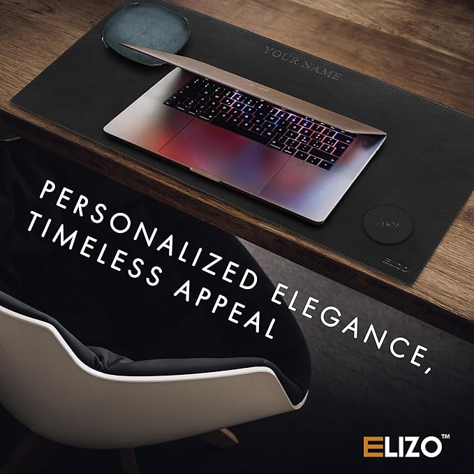 ELIZO Personalized Custom Desk Pad Set Real Leather Desk Mat Mouse Pad Unique - Image 7